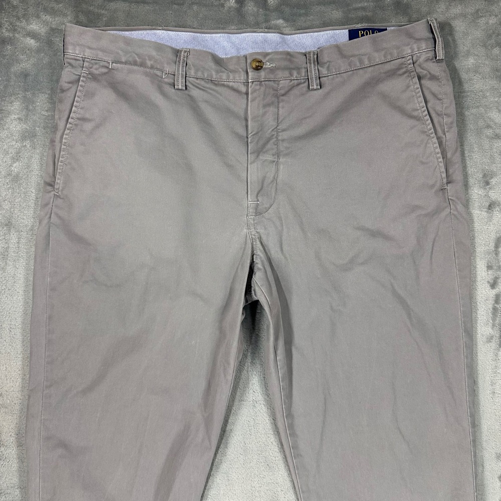 Polo Ralph Lauren Mens 36x32 Grey Stretch Straight Fit Chino Pants 710690138021 - Picture 2 of 14